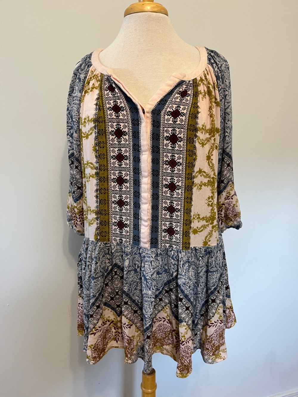 Free People Portobello Road Dress Split Sleeves Medium Boho POCKETS! Cottagecore